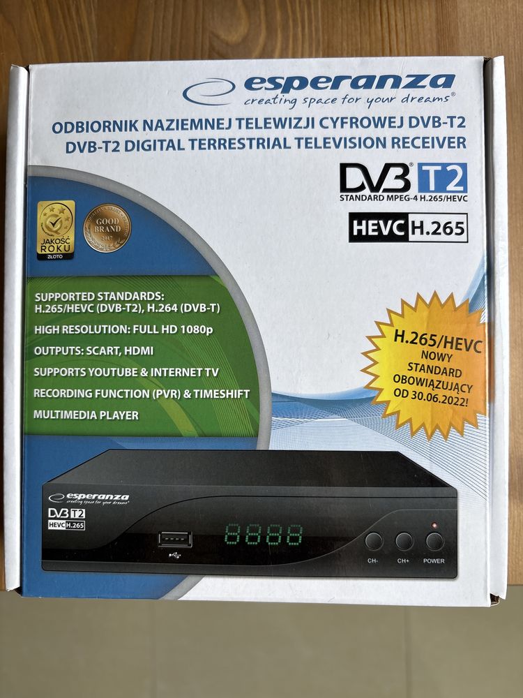 Tuner dekoder cyfrowy TV HD DVB-T2 HDMI H.265 HEVC