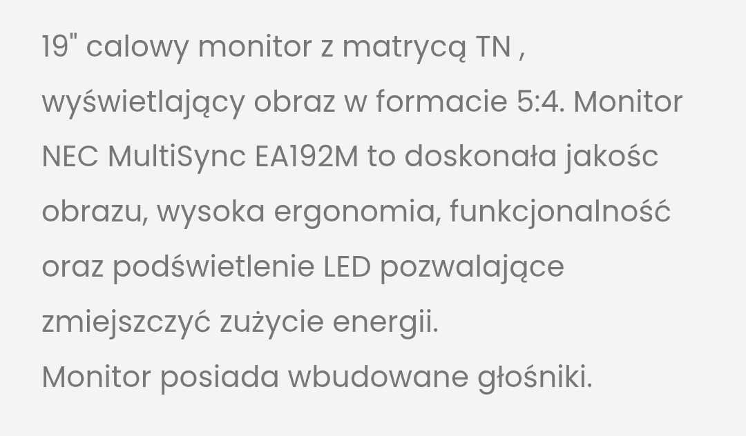Monitor MultiSync EA192