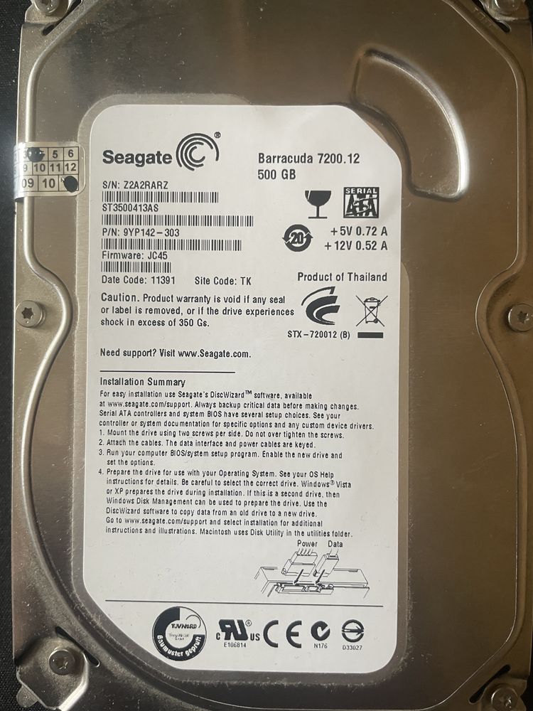 Dysk HDD 500 GB Segate