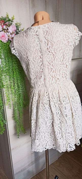 Sg Piękna jasna koronkowa sukienka 36 , 38 S H&M sukienka damska 36 ,