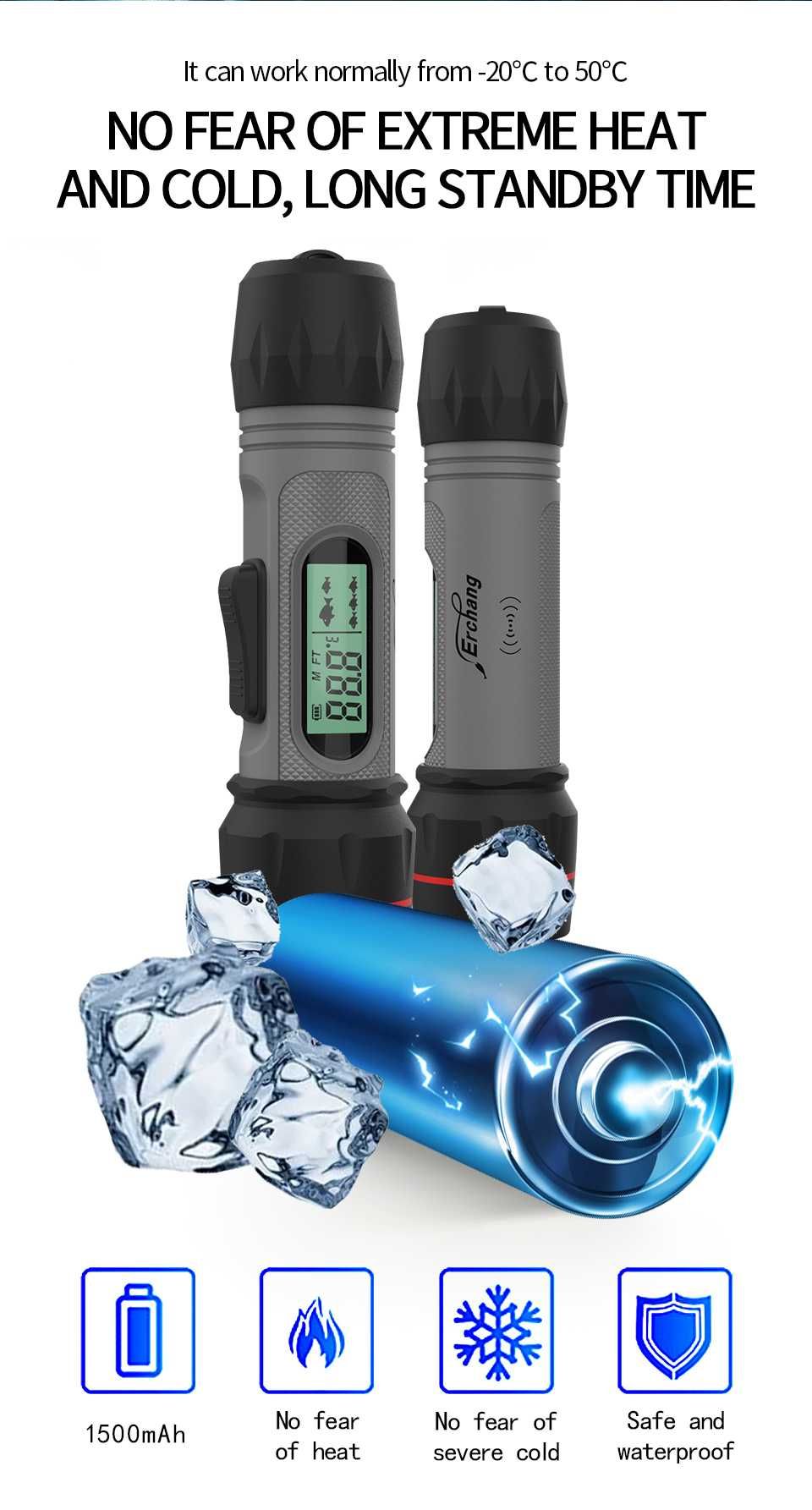 Bezprzewodowy wykrywacz ryb echosonda głębokość 90M Sonar Erchang F12B