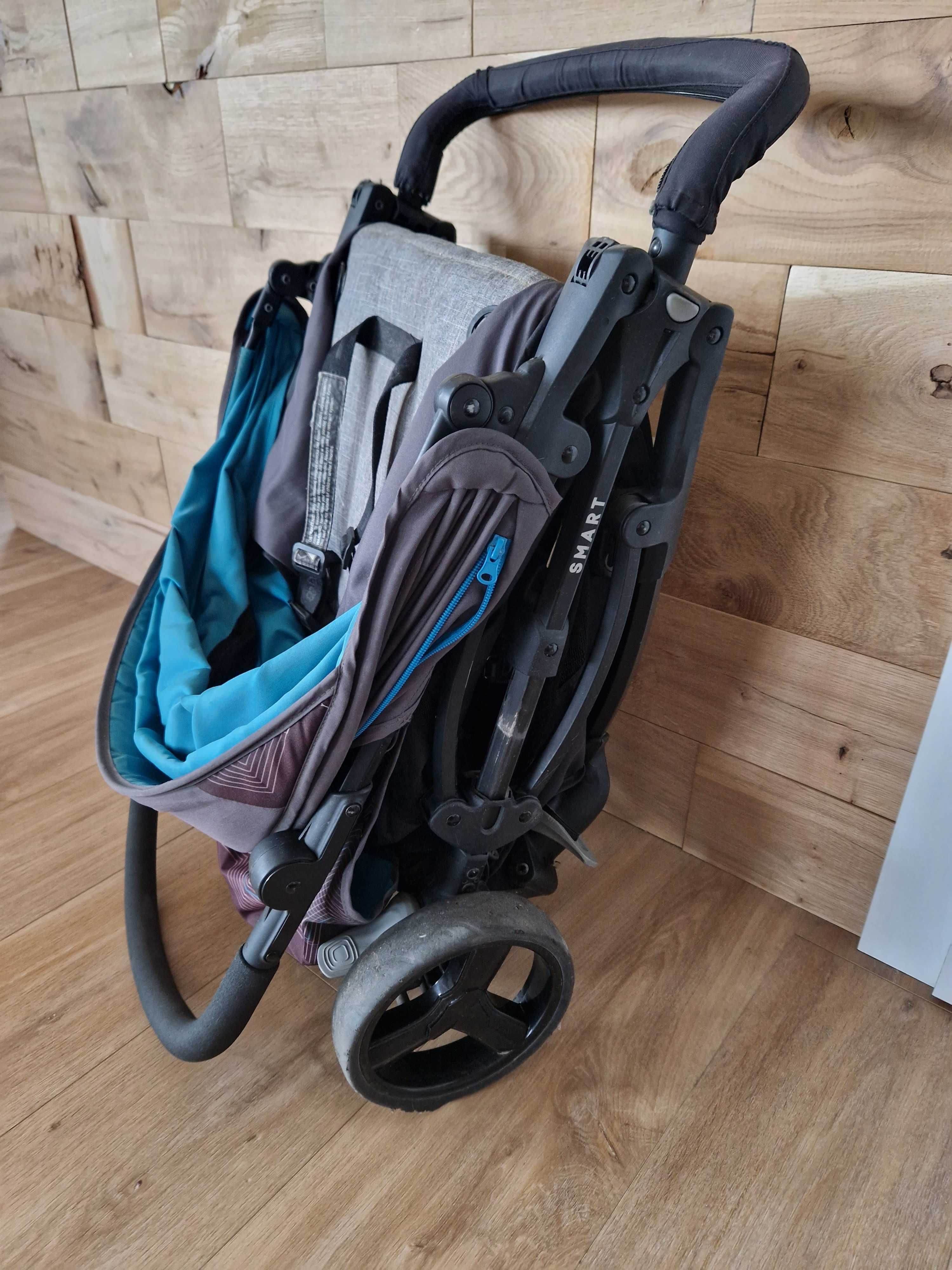 Spacerowka baby design smart szaro-turkusowa