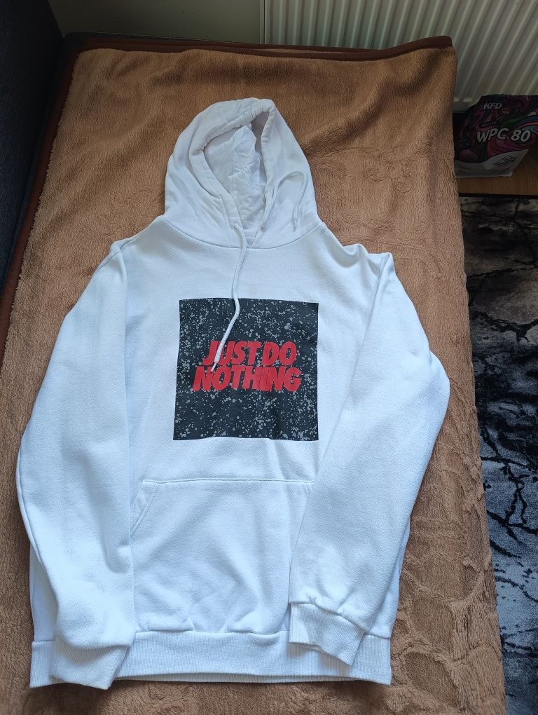 Bluza biała L z kapturem