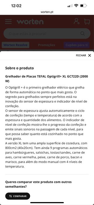Grelhador Tefal Optigrill XL