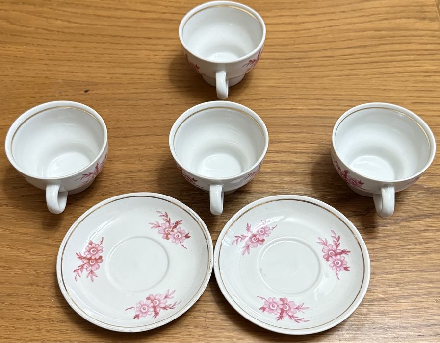 Раритетный винтажный фарфоровый чайный / кофейный комплект Довбыш