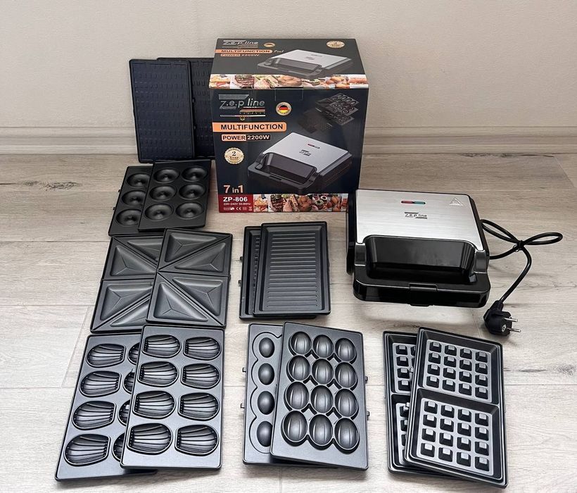 Вафельница сэндвичница 7в1 2 200 Вт Zepline ZP-806 Мультимейкер
