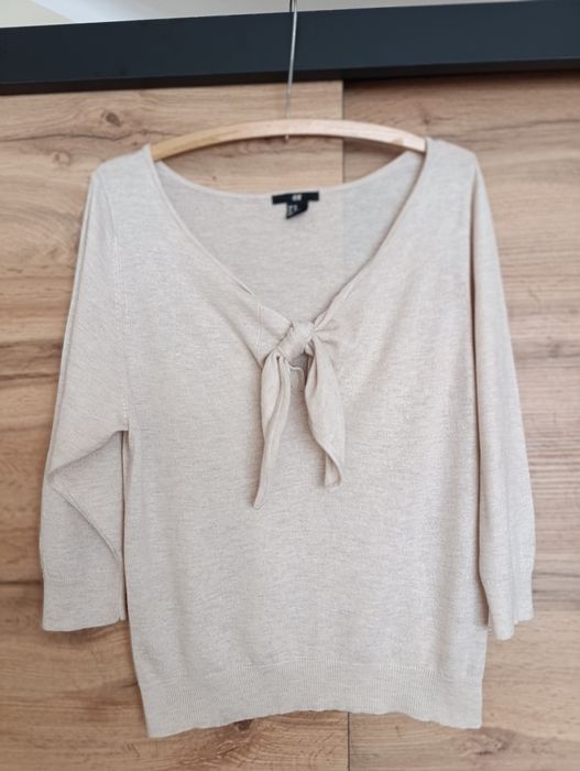 Delikatny sweterek/bluzeczka z domieszką wełny 34/36