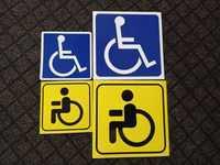 Наклейка знак Инвалид за рулём 15х15 см