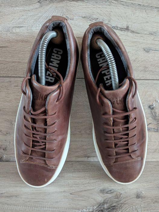 Мокасины кроссовки кожаные шоколадные Кампер Camper 41  р 26 см