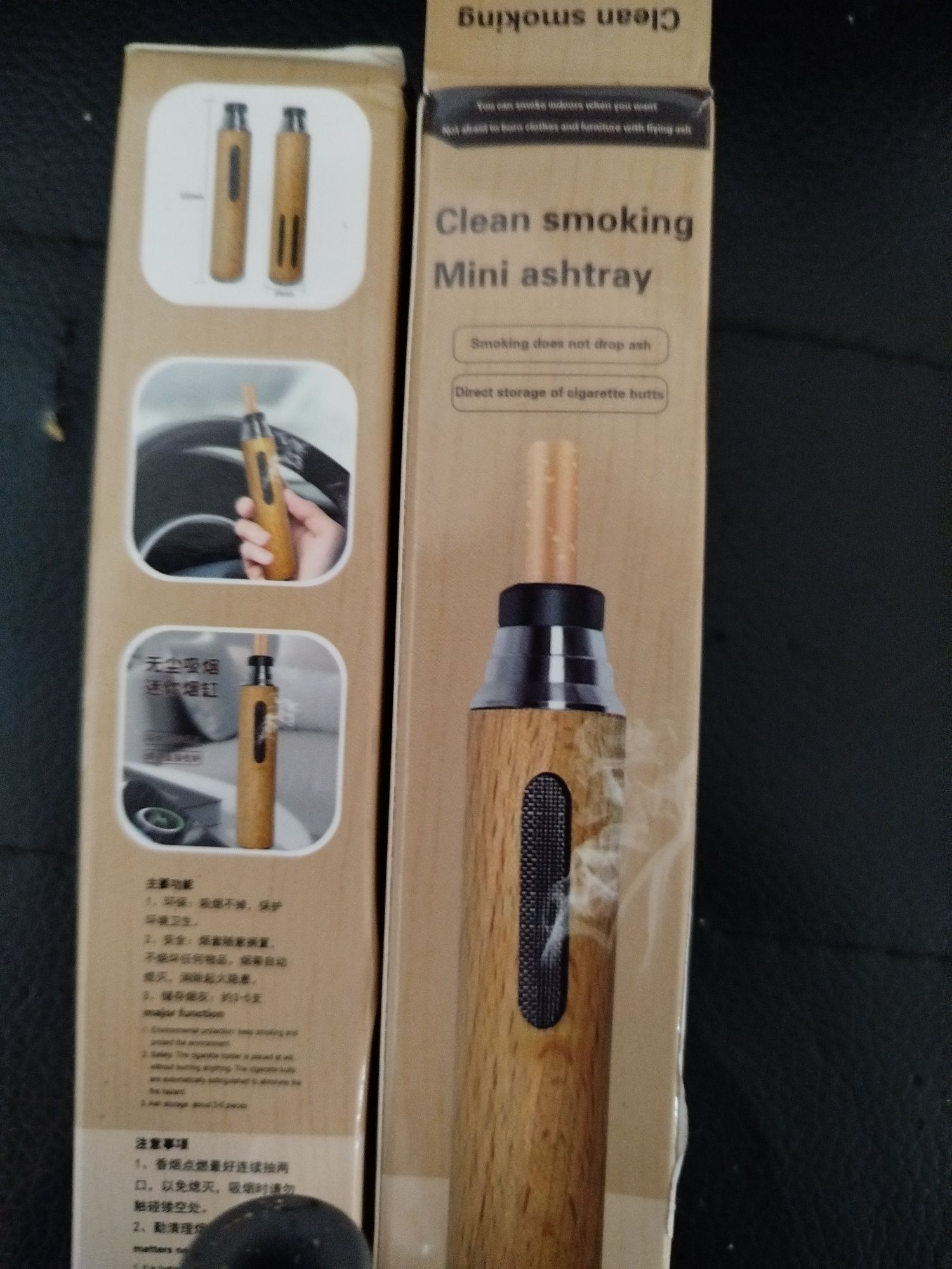 Cigarreira com cinzeiro para fumar no carro