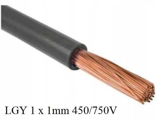 Przewód LGY 1mm 100mb krążek czerwony, czarny, elktrim, elpar 450/750