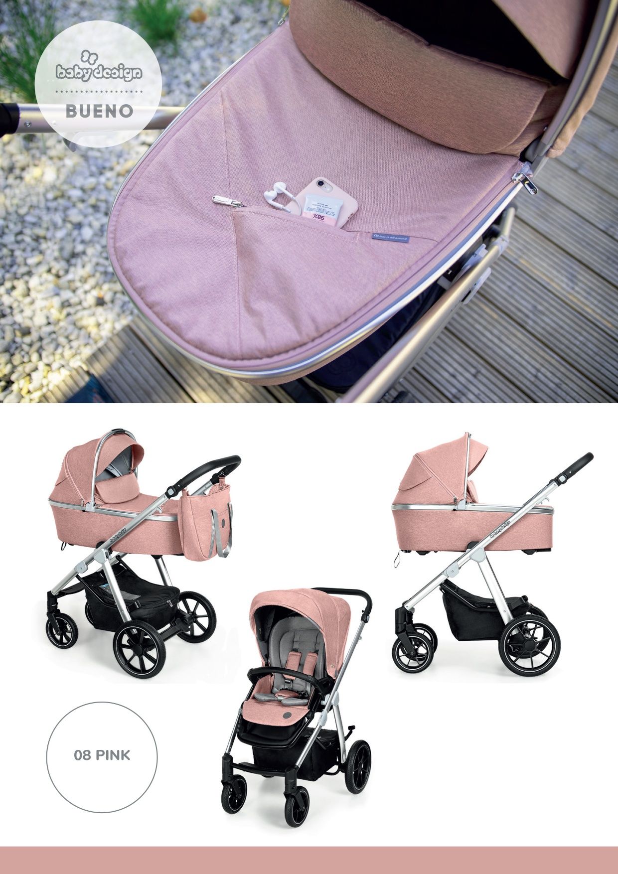 NOWE Baby Design BUENO wózek z super wyposażeniem