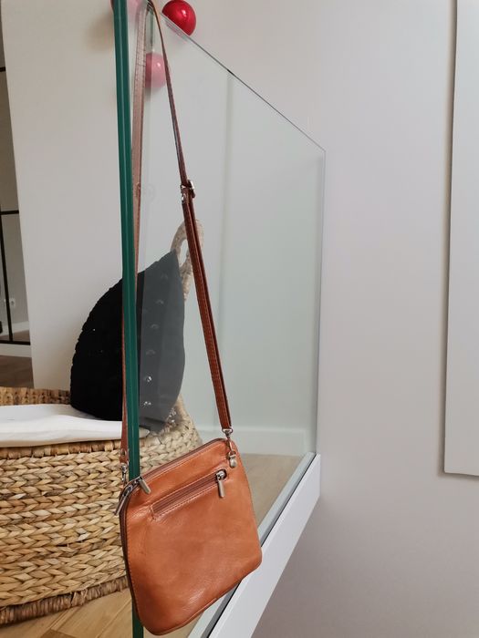 Torebka skórzana camel mini