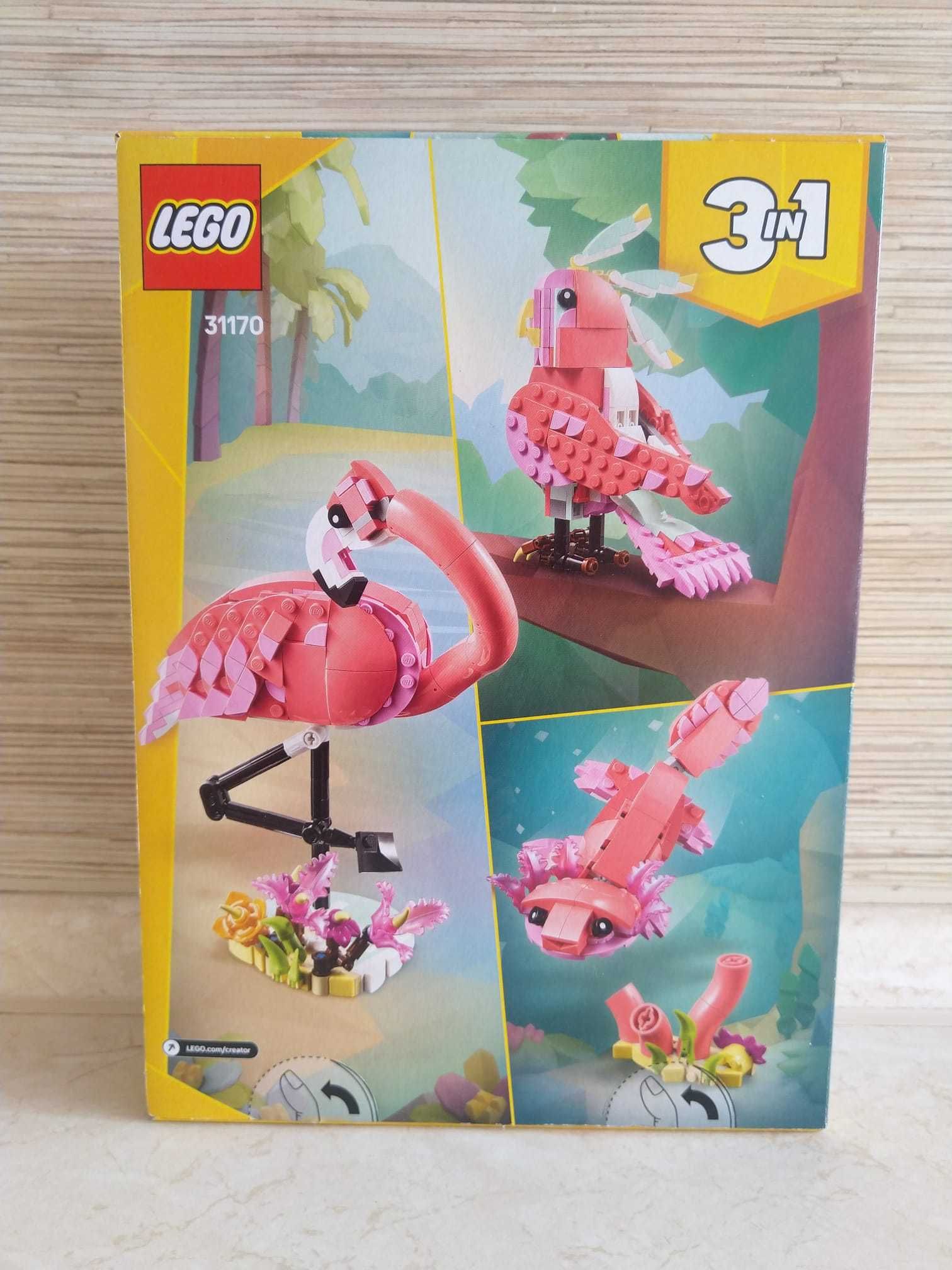NOWE Klocki 31170 LEGO Creator 3w1 Dzikie Zwierzęta Różowy Flaming