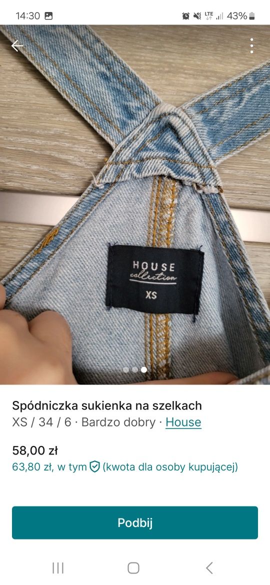 Sukienka na szelkach ogrodniczka