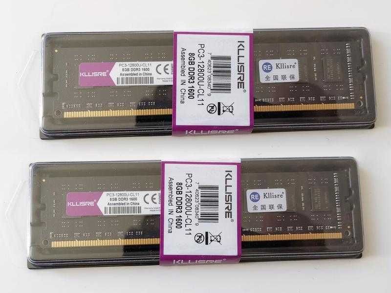 Нова оперативна пам'ять 16 GB (2х8GB) DDR3 PC3 12800U 1600 Mhz