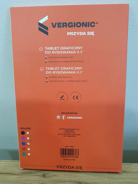 Tablet graficzny do rysowania 8,5'' niebieski.