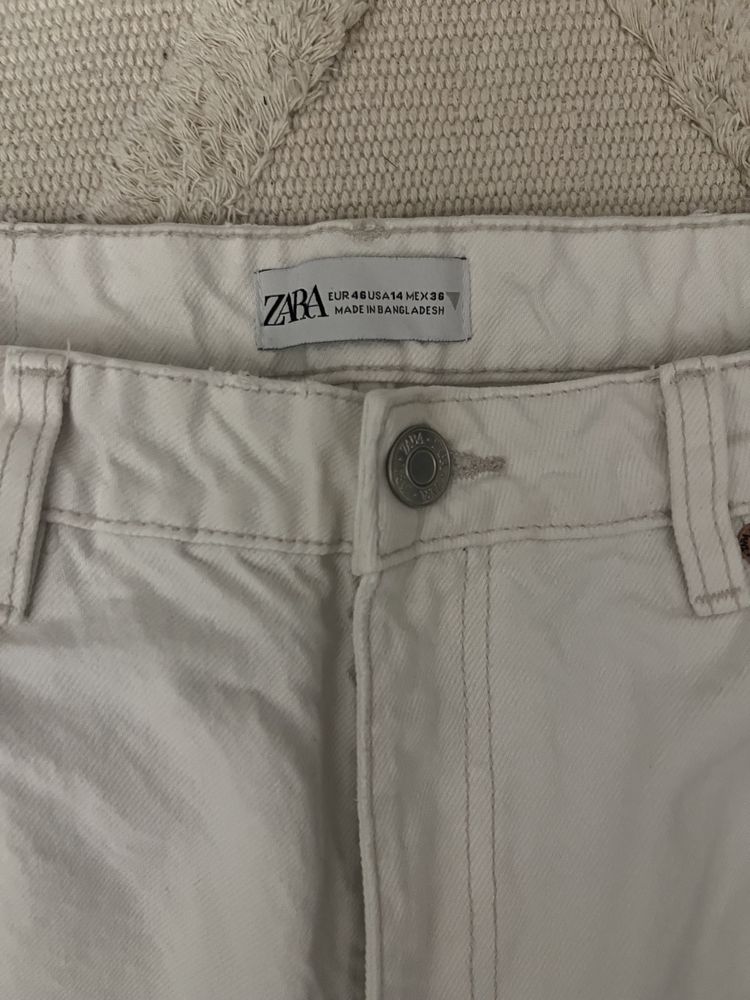 Biale jeansy mom fit Zara 46