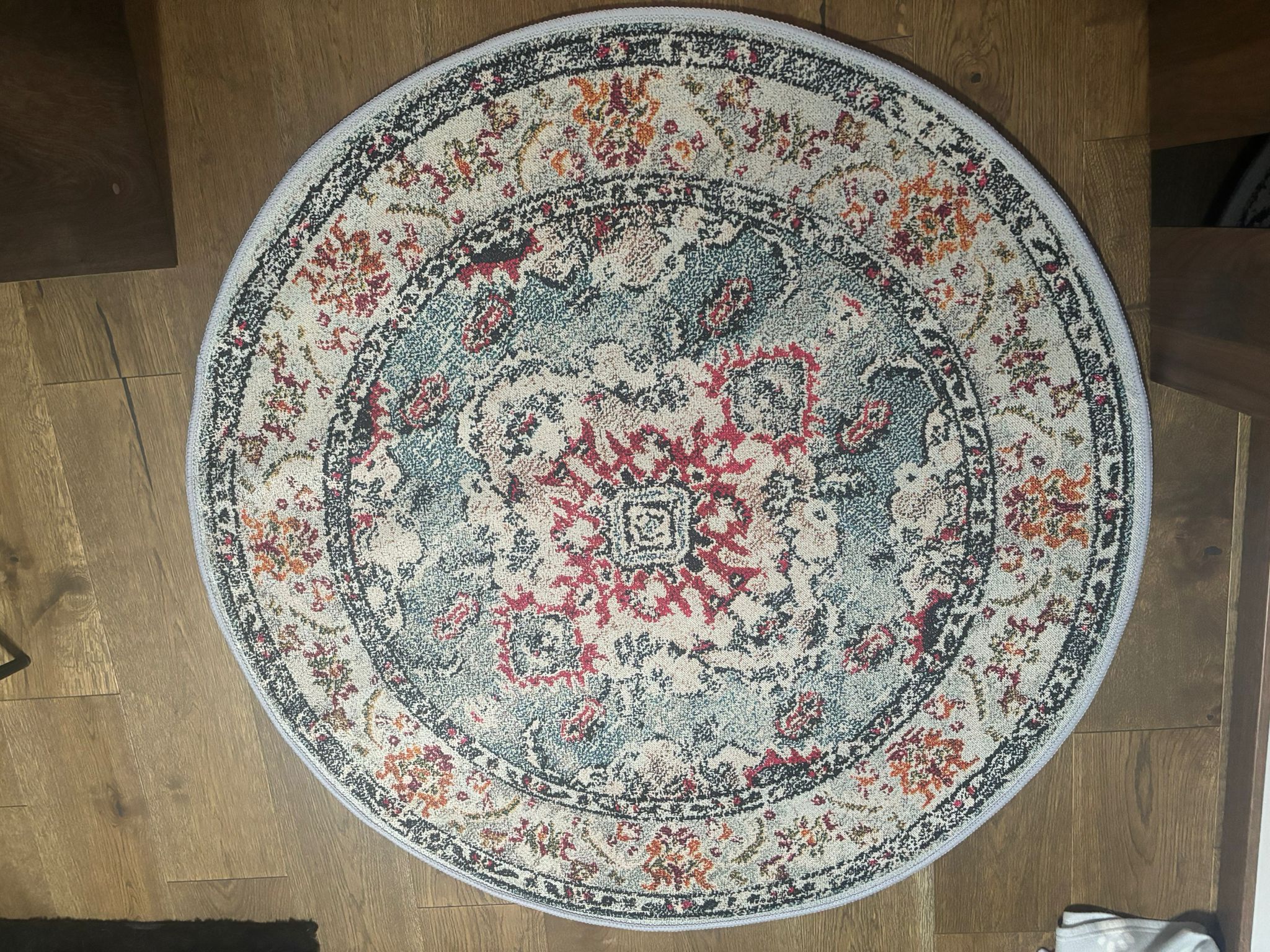 Dywan okrągły do salonu styl retro 120x120 vintage