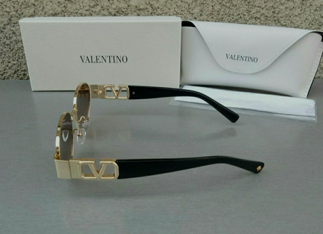 Valentino очки женские  коричневый  градиент овал в золотом металле