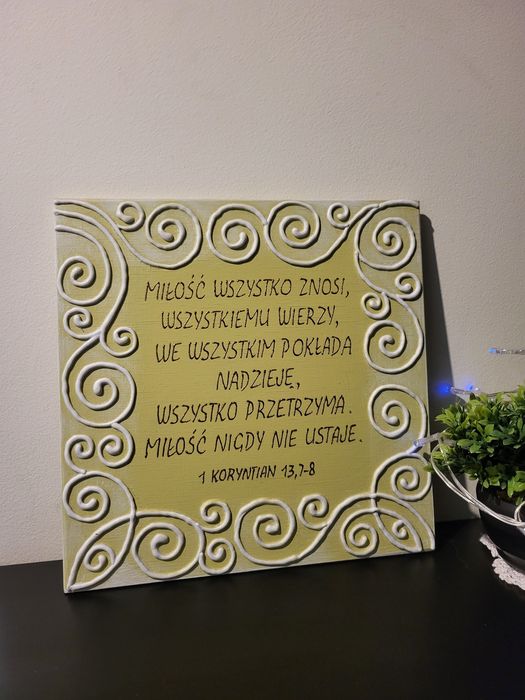 Drewniany obraz na ścianę prezent