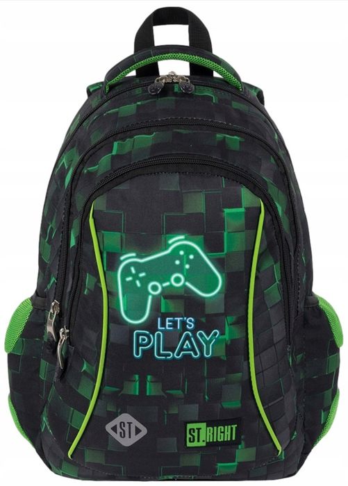Plecak ST.Right z padem, czarno zielony klasa 1-3