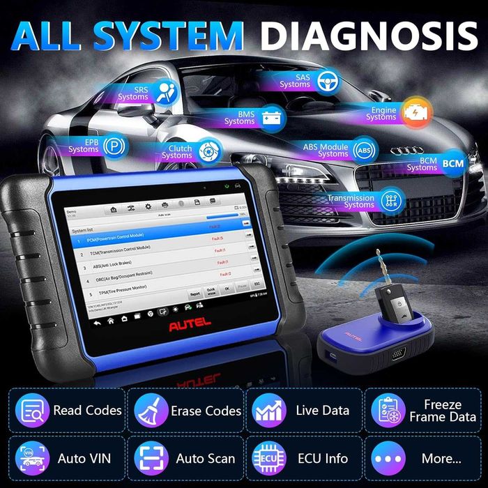 Autel IM508S PRO Máq Diagnóstico OBD + Programação IMMO Chaves (NOVO)