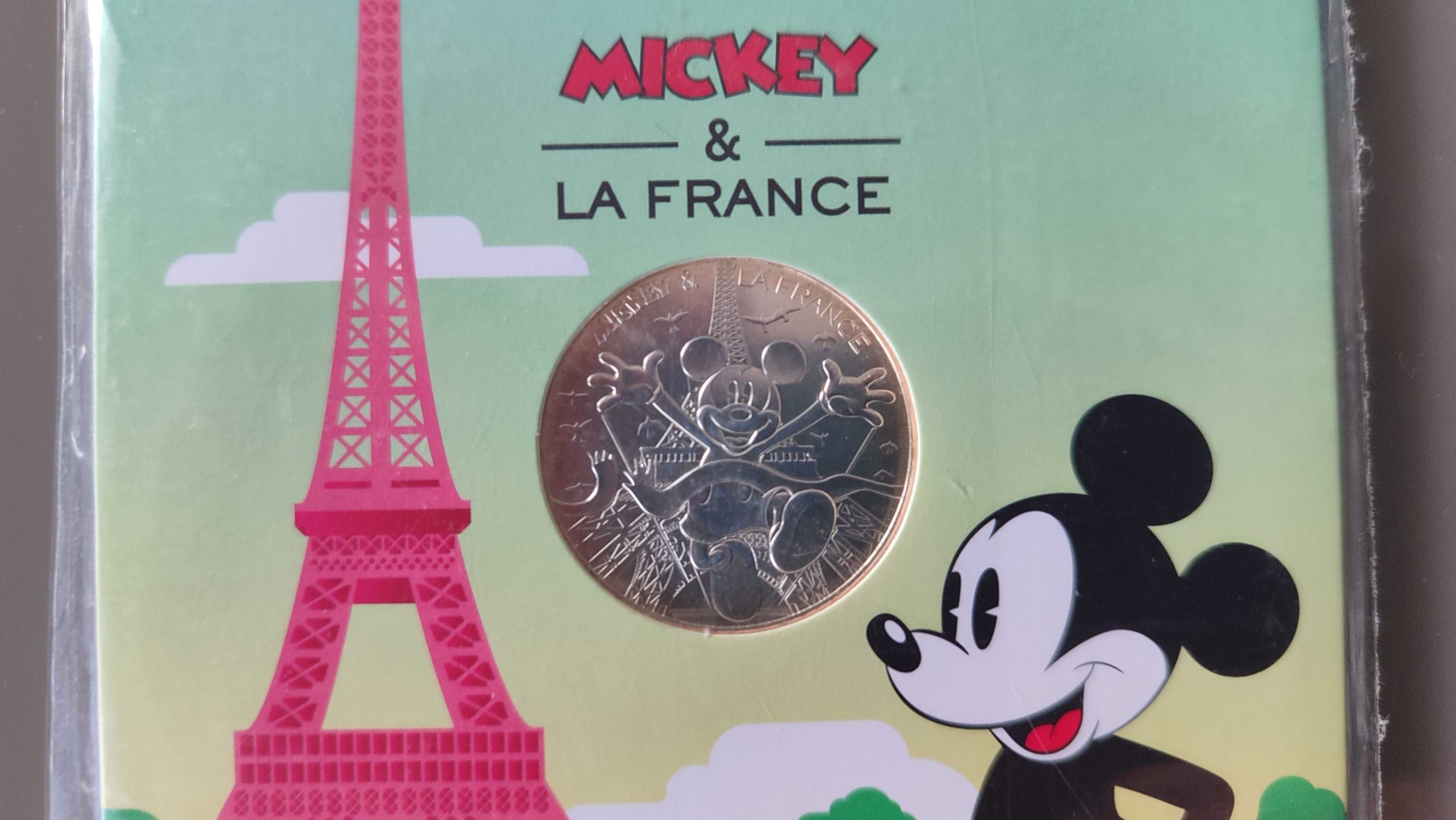 Moeda de prata "Mickey aux pieds de la Dame de Fer" (França, 2018)