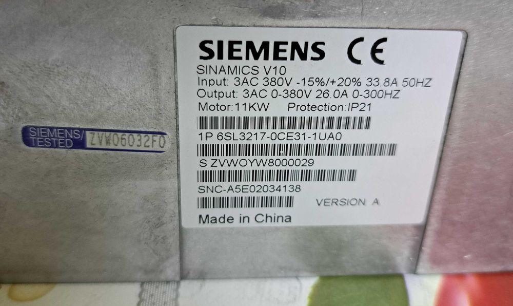 Перетворювач частоти Siemens Sinamics V10 11 кВт 380В