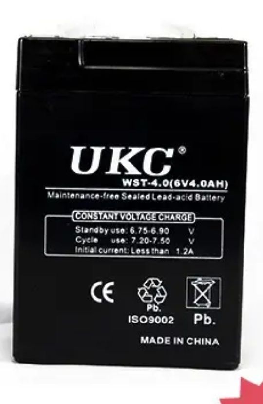 Герметичний кислотно-свинцевий акумулятор BATTERY RB 640 6V 4A UKC.