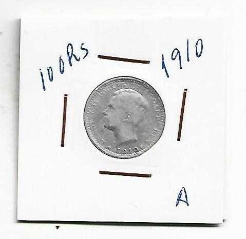 100 Reis 1910 Prata.