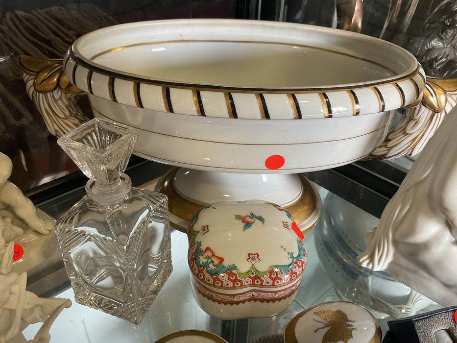 Vista alegre fruteira de Pe Branco ouro 34 cm