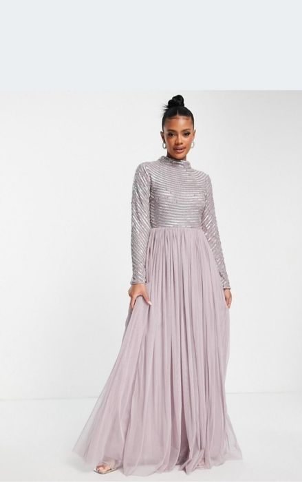 Sukienka wieczorowa cyrkonie maxi nowa Asos maya M 38