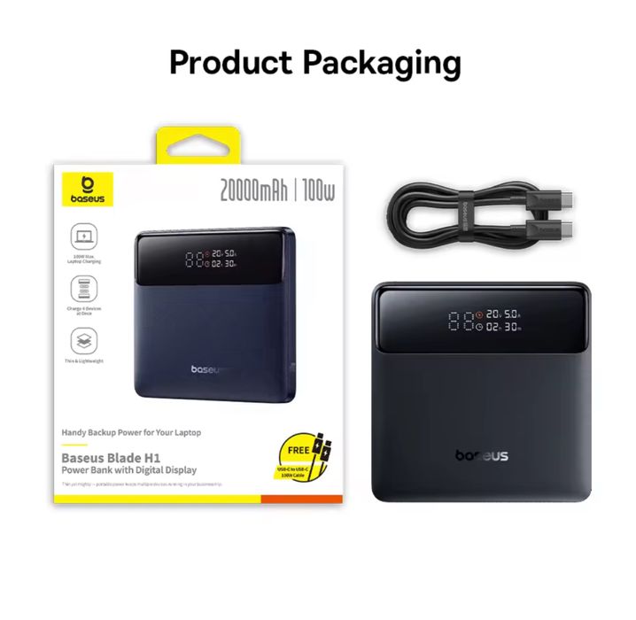 ПаверБанк Baseus Blade H1 100w 20000mAh(провід 100w в комплекті)