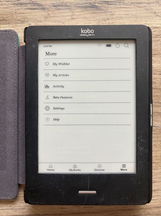 Kobo Touch ereader com capa