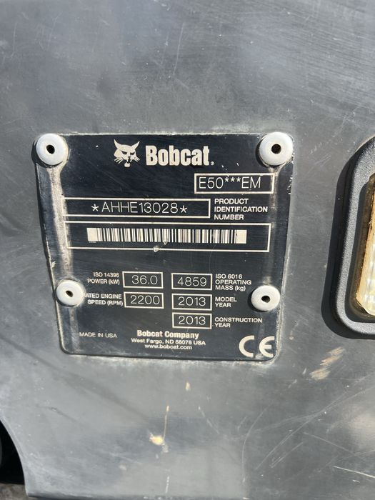 Minikoparka Bobcat E 50 zamiana