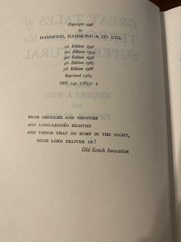 Livro Great Tales of Terror and the supernatural - Herbert A. Wise