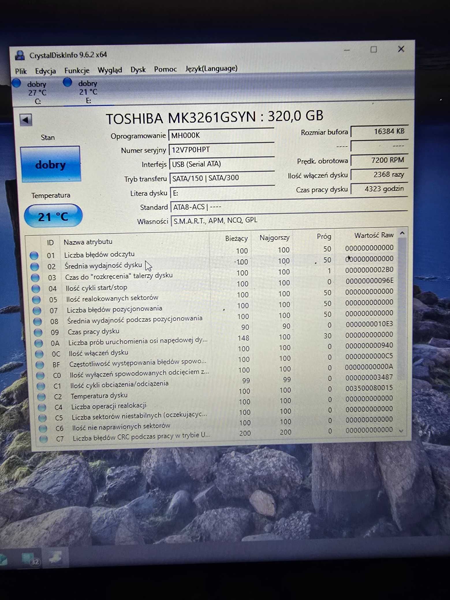 dysk twardy 320gb 2.5 sprawny #c27