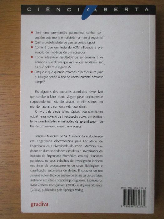 Livro "O Acaso" - Joaquim Marques de Sá (portes incluidos)