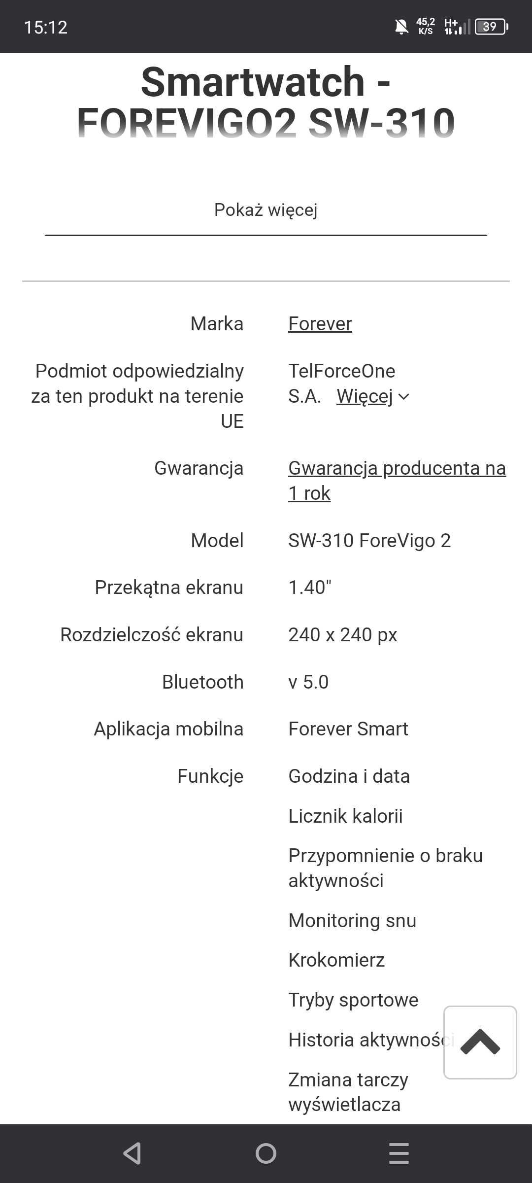 Smartwatch Forevigo 2 NOWY