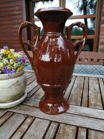Szkliwiony wazon z lat 70 tych.