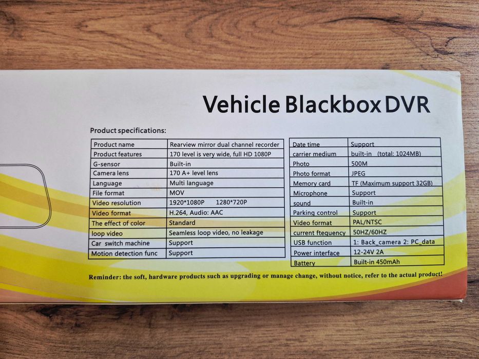 Зеркало-видеорегистратор Vehicle Blackbox DVR + камера заднего вида
