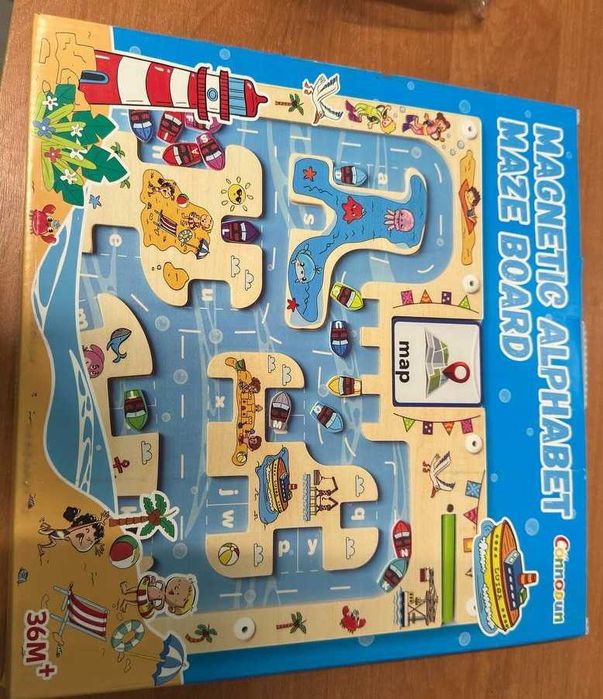 Magnetyczna Zabawka Labirynt Alfabet Nauka Liter Montessori 36m+