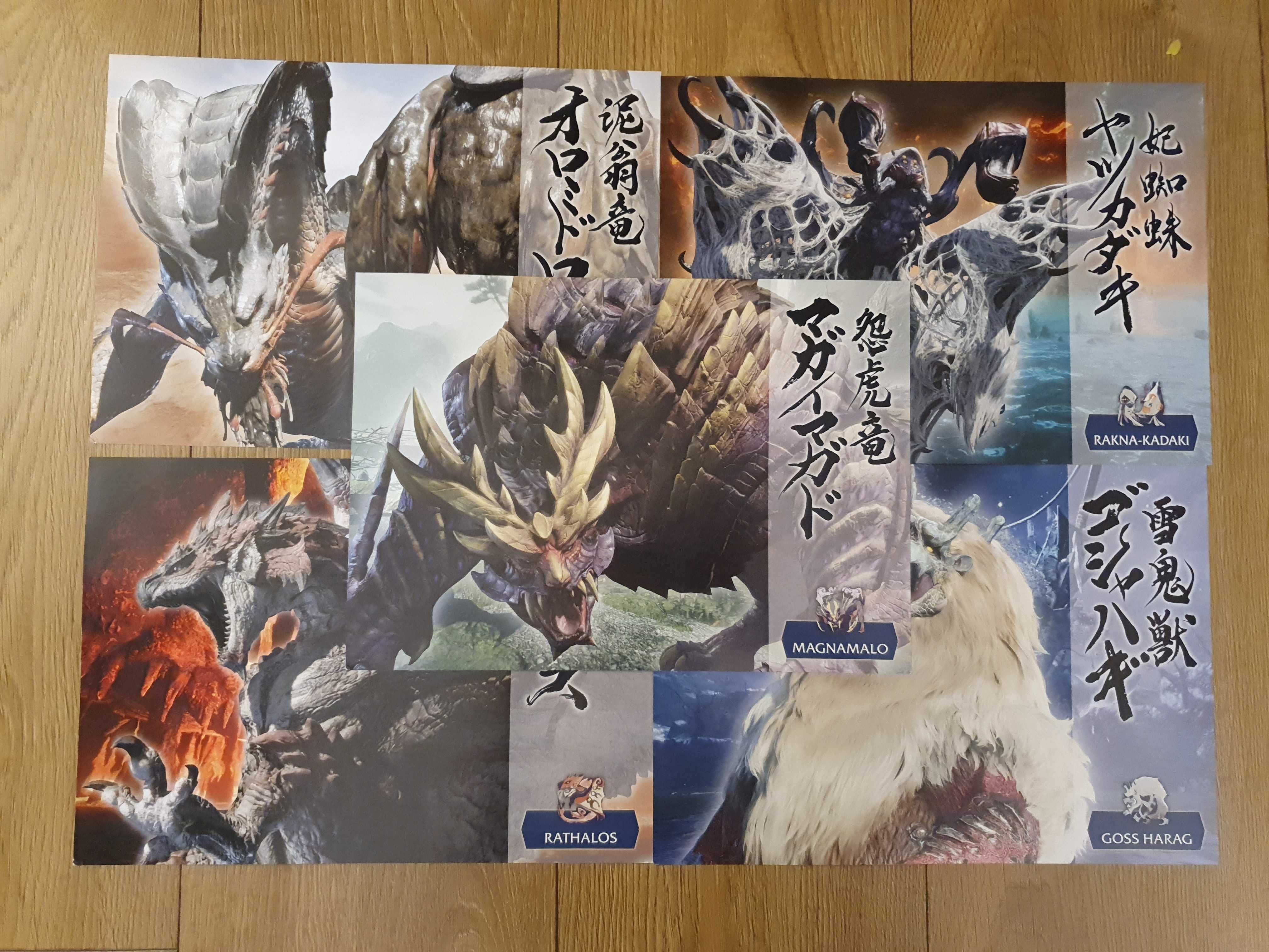 Zestaw kolekcjonerski 5 mini plakatów Monster Hunter Nintendo
