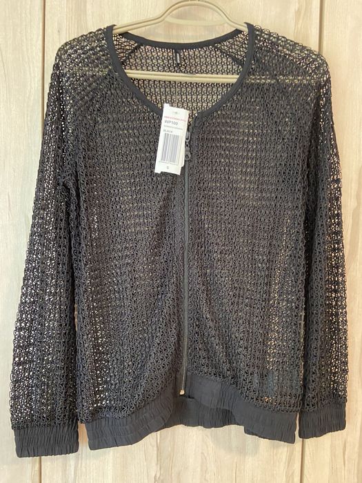 Cipo & baxx S damski kardigan nowy czarny ażurowy Vintage y2k na zamek