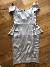Sukienka koktajlowa Reiss rozmiar M w kolorze ciepłego srebra