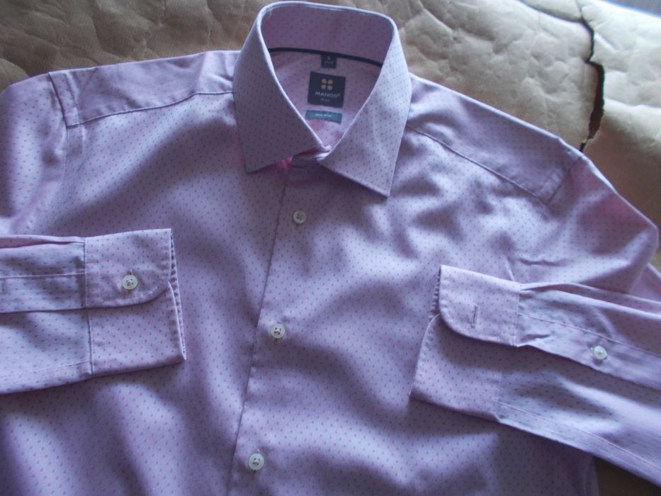 -S- MANOR Premium Designerska Nowa Koszula Męska S 38 cm Szwajcaria