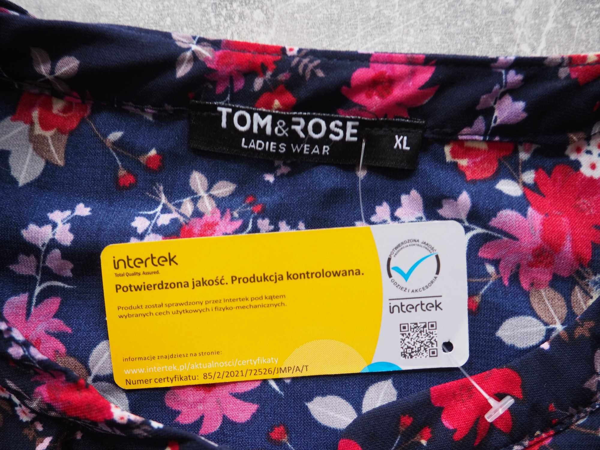 Tom&rose sukienka damska w kwiaty 42/xl + torebka