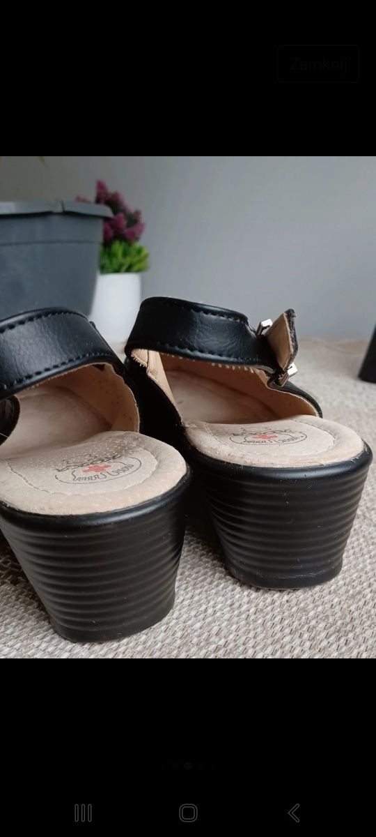 Buty półbuty damskie r. 40 bez pięty czarne brązowe