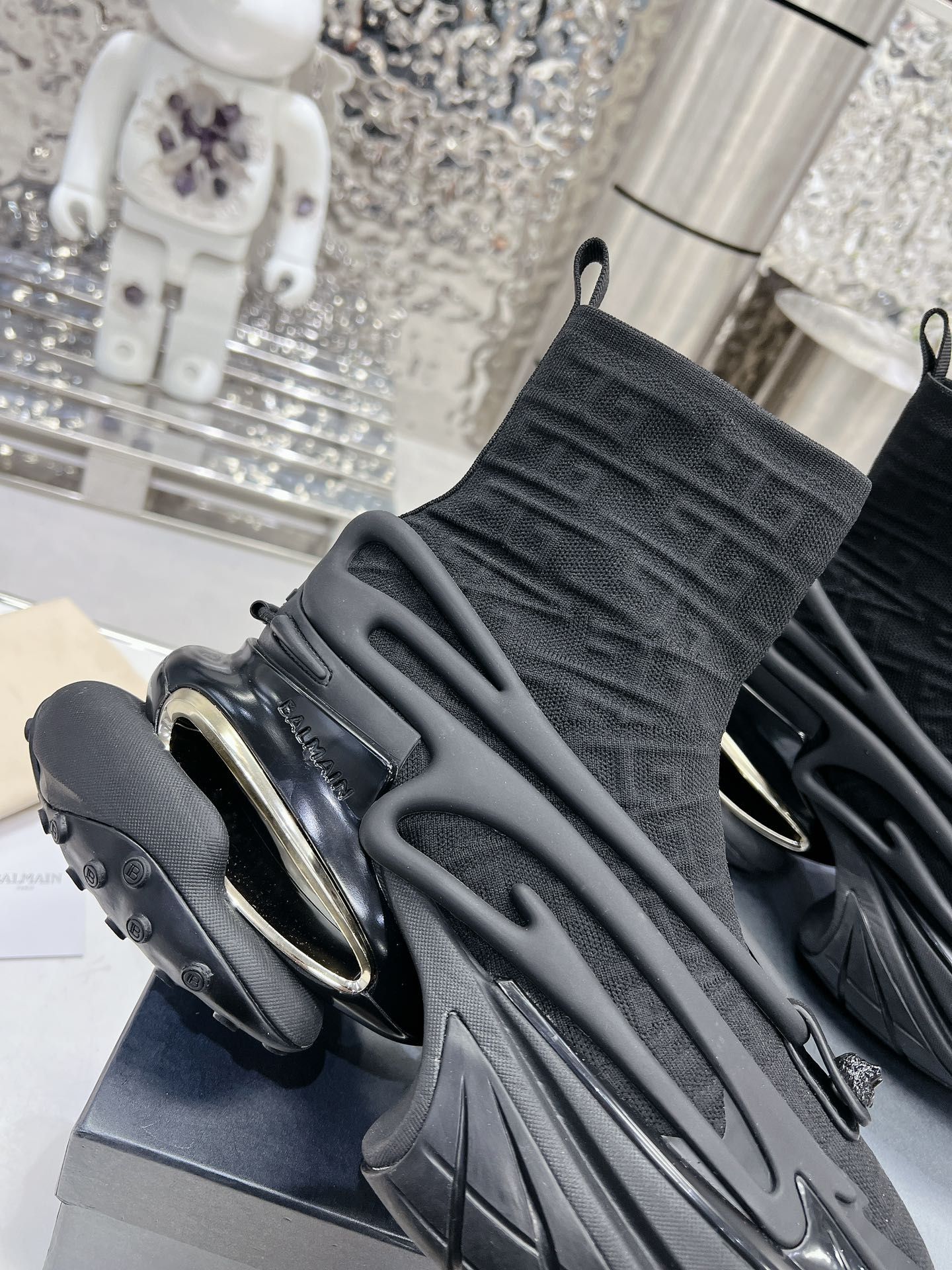 Czarne lux premium sneakersy designerskie Balmain